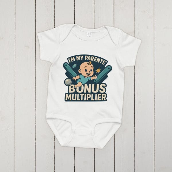 Bonus Multiplier Baby Onesie Blue - Image 2